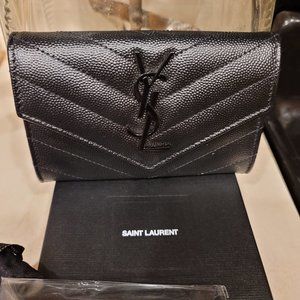 Saint Laurent Black Fragments Monogram Card Case